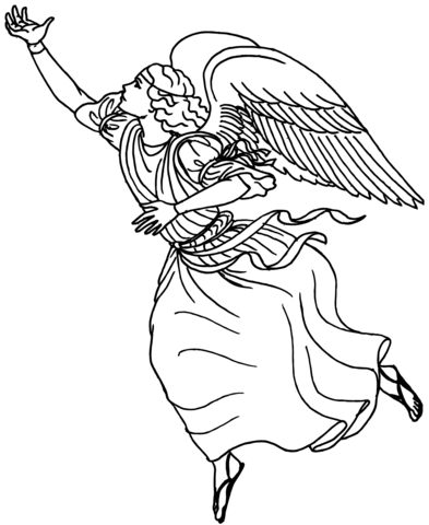 Flying Angel Coloring Page